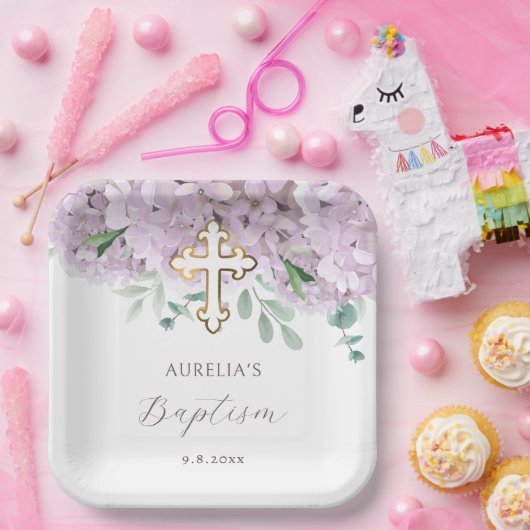 Blush Hydrangea Taufe Pappteller (Party)