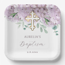 Blush Hydrangea Taufe Pappteller