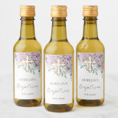 Blush Hydrangea Taufe Weinetikett (Flaschen)