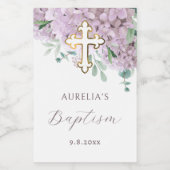 Blush Hydrangea Taufe Weinetikett (Einzelnes Label)