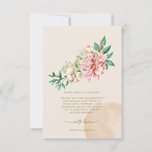 Blush Hydrangea Wedding Danke Foto Card (Rückseite)