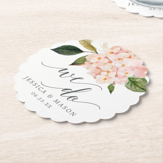 Blush Hydrangea Wedding Untersetzer (angewinkelt)