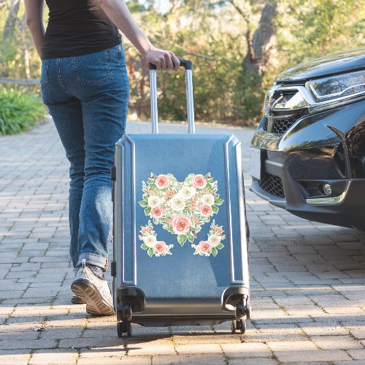 Blush in White Rose Wasserfarbe Blumendesign Aufkleber (Koffer Insitu)