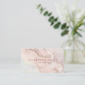 Blush-Ink und Goldmarmor Visitenkarte (Stehend Vorderseite)