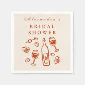 Blush Italian Wine Bridal Shower Serviette (Vorderseite)