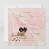 Blush Ivory African American Baby Shower Einladung (Rückseite)