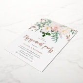 Blush & Ivory Blume Rose Gold Engagement Party Folieneinladung (Gedreht)