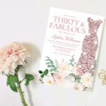 Blush & Ivory Blume Rose Gold Gown 30. Geburtstag Einladung<br><div class="desc">Blush & Ivory Blume Rose Gold Gown 30. Geburtstag Einladung Viele weitere Kleiderfarben Variationen und Blume Arrangements in der Sammlung (siehe unten)</div>