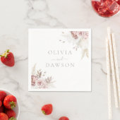 Blush & Ivory Elegante Hochzeit Serviette (Beispiel)