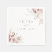 Blush & Ivory Elegante Hochzeit Serviette (Vorderseite)