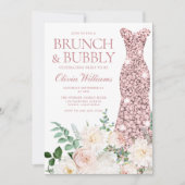 Blush Ivory Elegantes Brautparty Brunch & Bubbly Einladung (Vorderseite)
