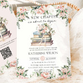 Blush Ivory Floral Books Neues Kapitel Babydusche Einladung
