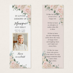 Blush Ivory Foto Beerdigung Gedenkstätte Lesezeich