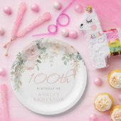 Blush & Ivory Frauen 100. Geburtstag Pappteller (Party)