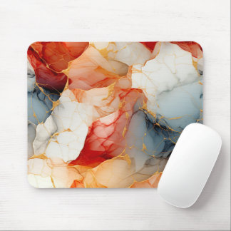 Blush & Ivory Marble with Golden Veins Mousepad