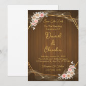 Blush & Ivory Rustikale Hochzeit Einladung mit Hol (Vorne/Hinten)