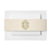 Blush Ivory Satin Einladung Bauchband Einladungsbanderole (Vorderseite Beispiel)