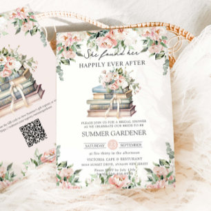 Blush Ivory Vintag Books Brautparty Einladung