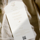 Blush & Ivory Wildblume Rose Hochzeit All In One Einladung