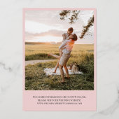 Blush Join US Script Fotos Doppelseitige Hochzeit Folieneinladung (Rückseite)