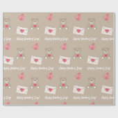 Blush-Kaffee mit Bären, Herz und benutzerdefiniert Geschenkpapier (Flach)