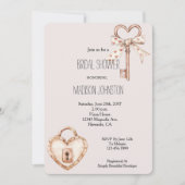 Blush Key für mein Herz-Brautparty Einladung (Vorderseite)