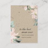 BLUSH KRAFT FLORAL MAMA GIFT NECKLACE EARRING CARD PLATZKARTE (Vorderseite)