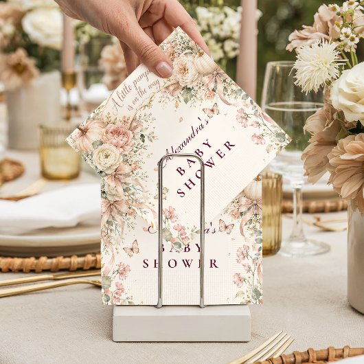Blush-Kürbis-Baby-Party Serviette