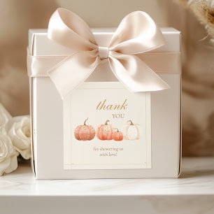 Blush-Kürbis-Danke-Favor-Siegel Quadratischer Aufkleber