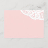 Blush Lace Doily Wedding Directions Enclosure Card Begleitkarte (Rückseite)