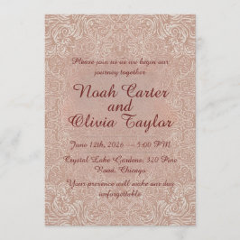 Blush Lace Elegant Wedding Invitation Einladung