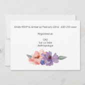 Blush Lavendel Blue Gold Frame Einladung (Rückseite)