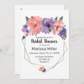 Blush Lavendel Blue Gold Frame Einladung (Vorne/Hinten)