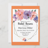 Blush Lavendel Blue Gold Frame Einladung (Vorderseite)