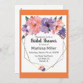 Blush Lavendel Blue Gold Frame Einladung (Vorne/Hinten)