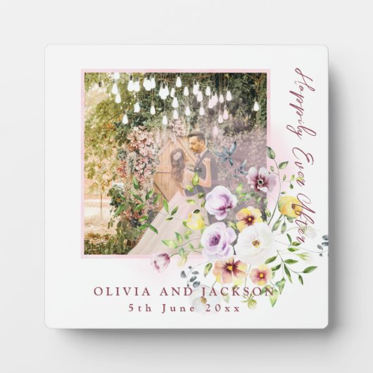 Blush Lavendel Lila Blüte glücklich immer nach Fotoplatte (Vorderseite)