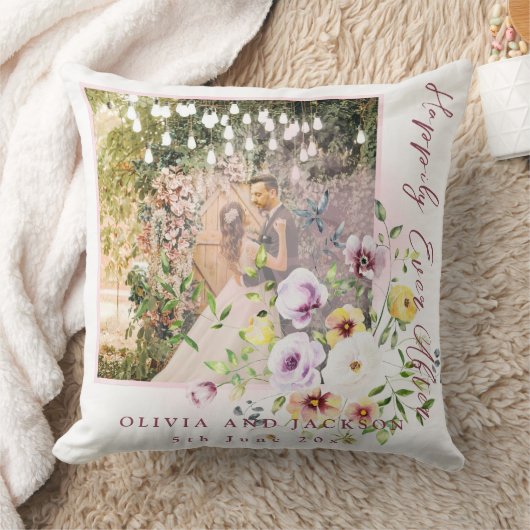 Blush Lavendel Lila Blüte glücklich immer nach Kissen (Decke)