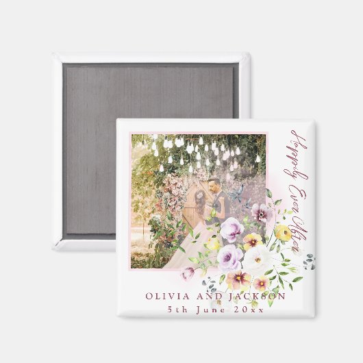 Blush Lavendel Lila Blüte glücklich immer nach Magnet (Vorderseite/Rückseite)