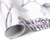 Blush Lavendel Vintag Botanischer Blumentoil Geschenkpapier (Rolleneckpunkt)