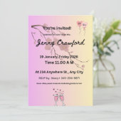 Blush & Lavender Bridal Shower Invitation | Cherry Ankündigung (Stehend Vorderseite)