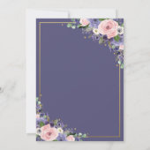 Blush Lavender Floral Gold Geometric Save the Date Einladung (Rückseite)