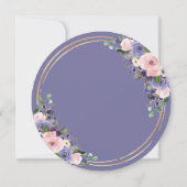 Blush Lavender Floral Wedding Gold Glitzer Circle Einladung (Rückseite)