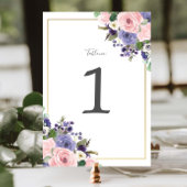 Blush Lavender Lila Blumengrün Hochzeit Tischnummer