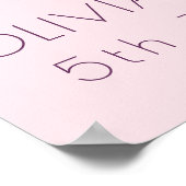 Blush Lavender Lila Blumenzehen Begrüßung PINK Poster (Ecke)