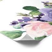 Blush Lavender Lila Blumenzehen Begrüßungszeichen Poster (Ecke)