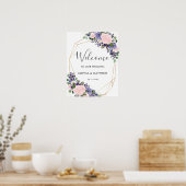 Blush Lavender Lila Blumenzehen Begrüßungszeichen Poster (Küche)