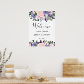 Blush Lavender Lila Blumenzehen Begrüßungszeichen Poster (Küche)