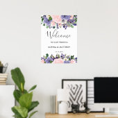 Blush Lavender Lila Blumenzehen Begrüßungszeichen Poster (Heimbüro)