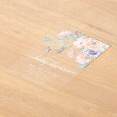 Blush Lavender Watercolor Floral Girl Babydusche Acryleinladungen (Ablage )