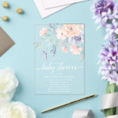 Blush Lavender Watercolor Floral Girl Babydusche Acryleinladungen (In Situ (Hochzeit))